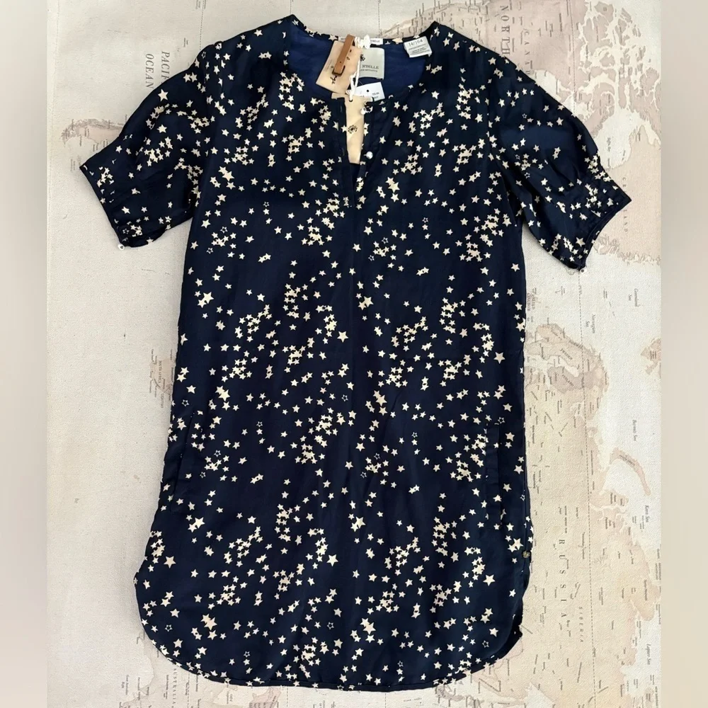 🆕Scotch R’Belle Tunic Dress Navy Blue w/Cream Stars Size 14 NWT
